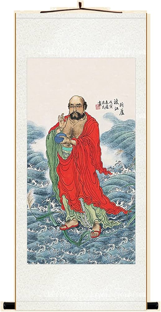 Amazon｜掛け軸 開運画掛軸 達磨大師 禅宗 【掛軸 複製】仏壇 仏具