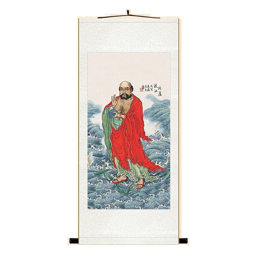 除夜の鐘 軸 開運 厄除け おもてなし 絵 月 臨済宗 仏教 禅 中国 美術