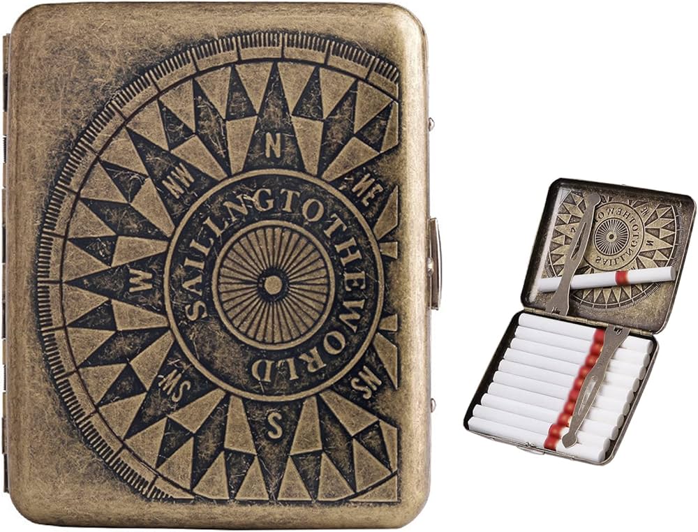 Amazon | YINKE タバコケース シガレット 20本 アンティーク調 タバコ