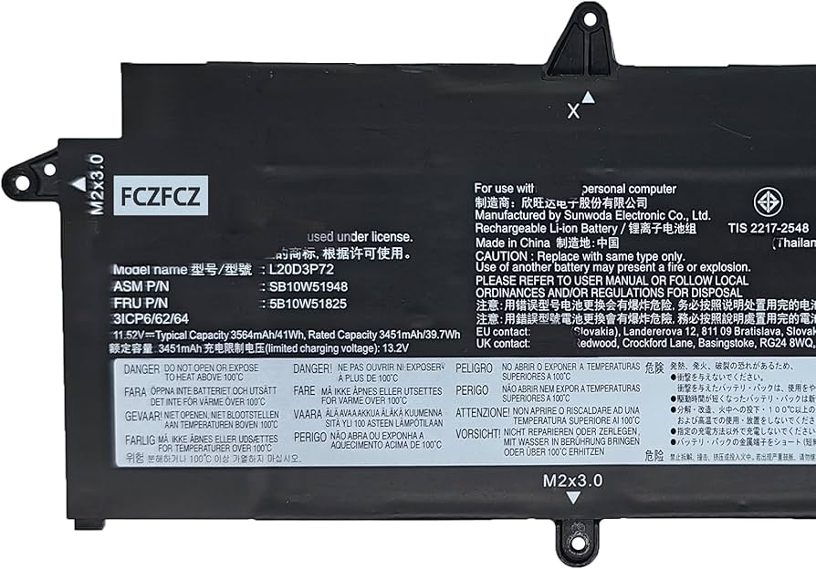 Amazon.com: FCZFCZ L20D3P72 Replacement for Lenovo ThinkPad X13