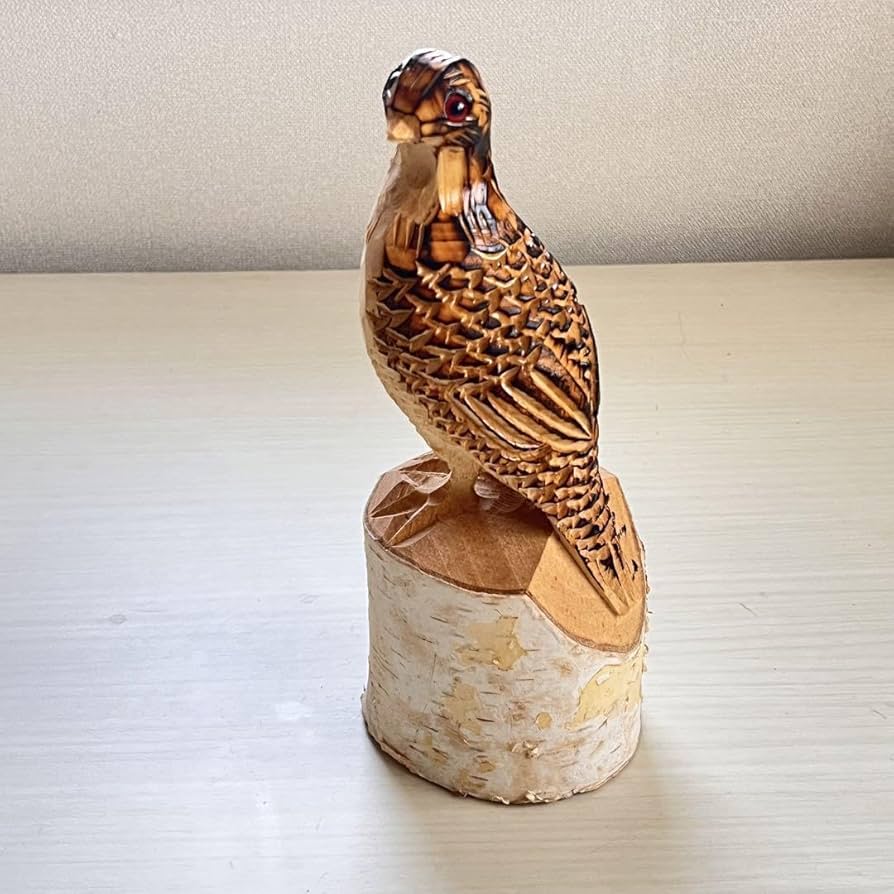 ヴィンテージ 木製 鳥の彫刻 ダークブラウン ヴィンテージ 木製 鳥の