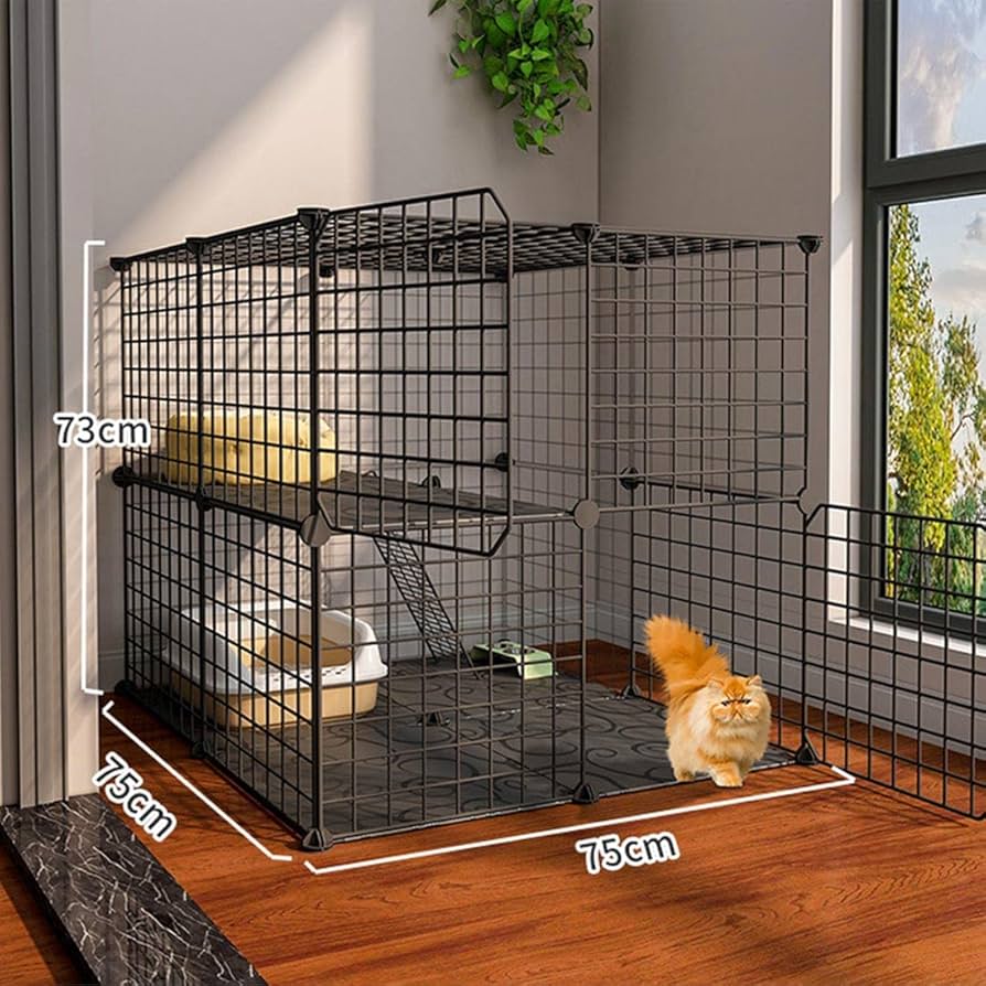 Amazon.co.jp: 猫 ケージ 大型 広い 2段 3段 簡単組み立て ブラック 猫