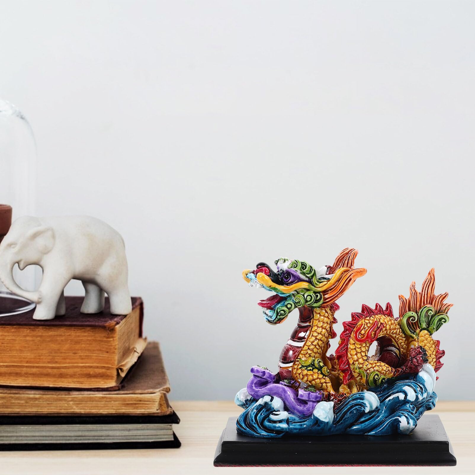 2736 中国美術 天球 多層球龍の置物 象の置物 精密彫刻工芸品