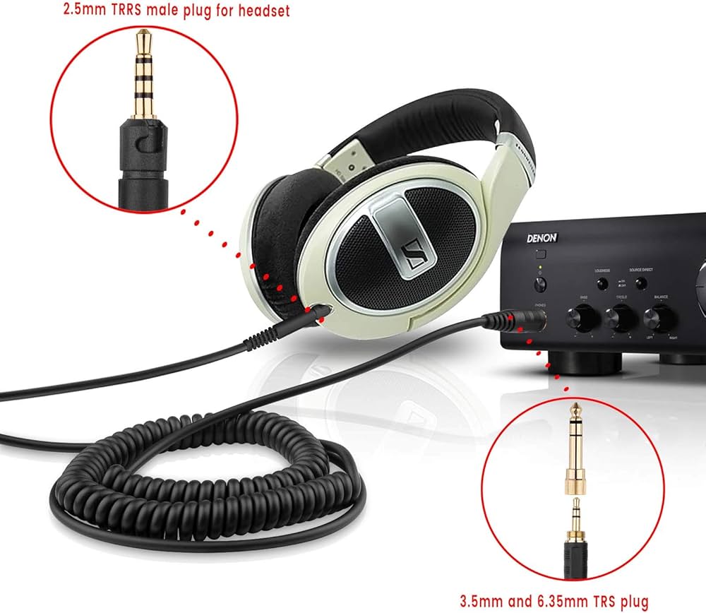 Amazon.com: weishan HD598 Cable Coiled Aux Cord Replacement for