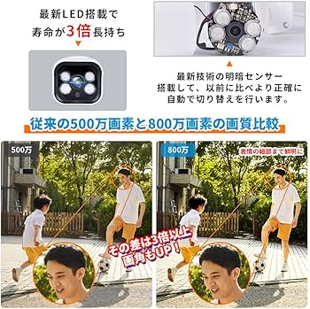 Amazon.co.jp: A-ZONE 防犯カメラセット 300万画素音声録画 暗視撮影