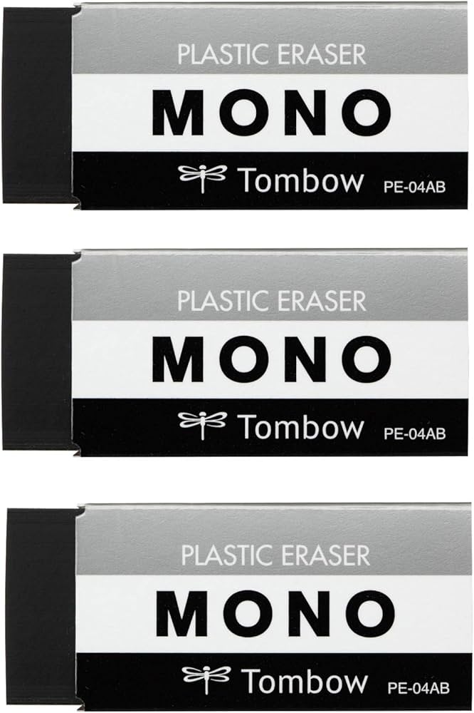 Amazon.co.jp: トンボ鉛筆 消しゴム MONO ブラック 3個 PE04 (55 x