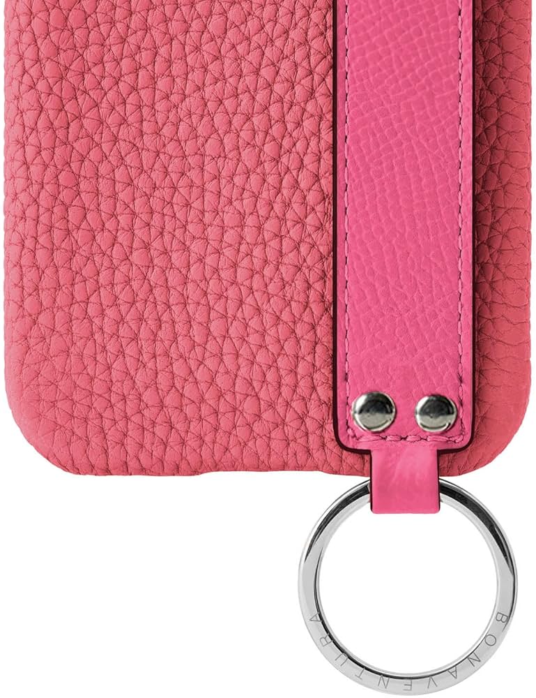 美品ボナベンチュラ iPhone14Proバックカバーケース グレージュシボ本