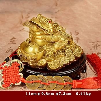 Amazon.co.jp: [dhiuebc] 風水 真鍮製 銭蛙 置物 台座 かえる三本脚の