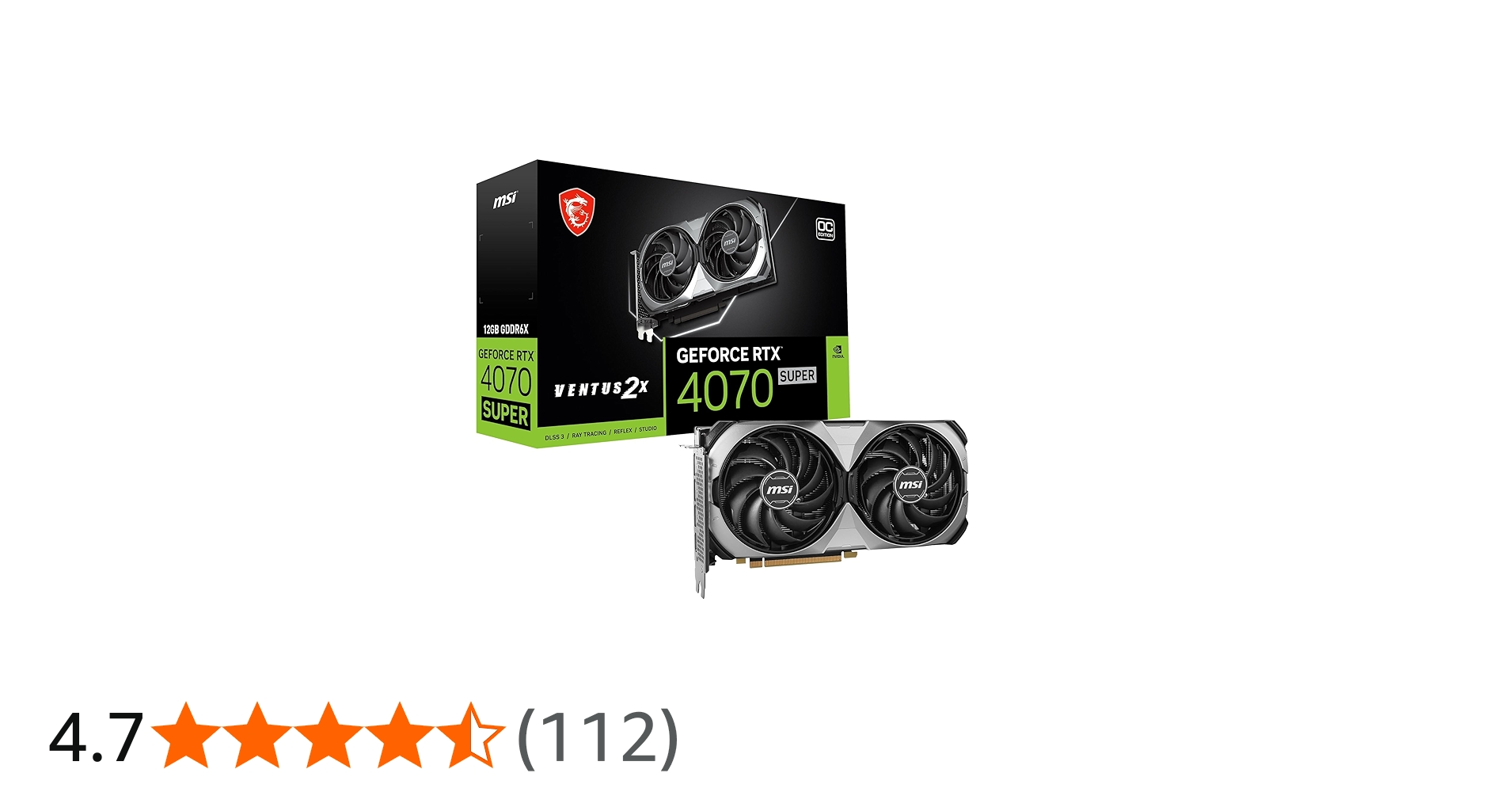 Amazon | MSI GeForce RTX 4070 SUPER 12G VENTUS 2X OC/A PCIe4.0 2