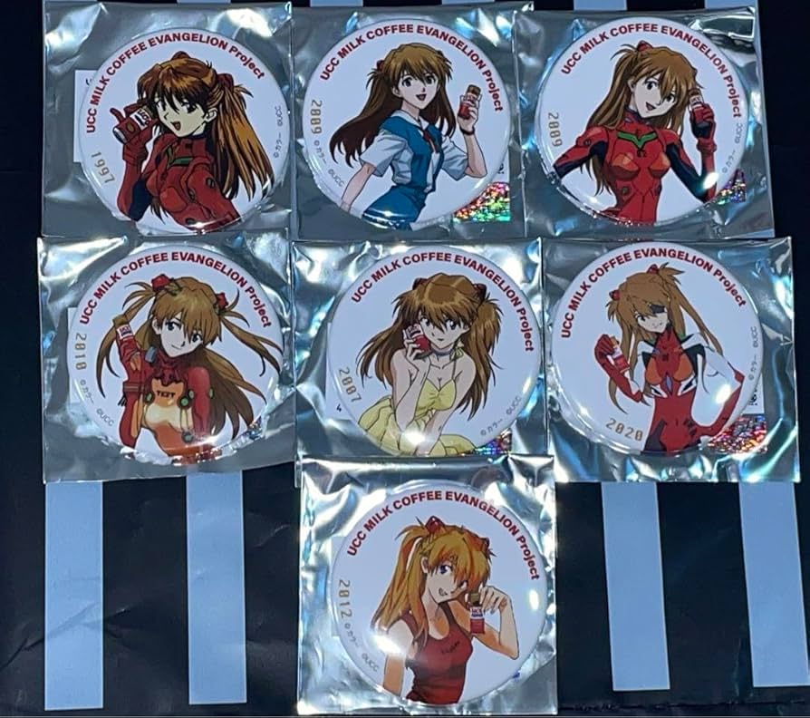 エヴァンゲリオン エヴァ博 歴代 イラスト缶バッジ ucc アス