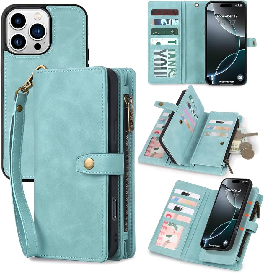 Amazon.com: TwoHead Wallet Case Compatible with iPhone 16 Pro Max