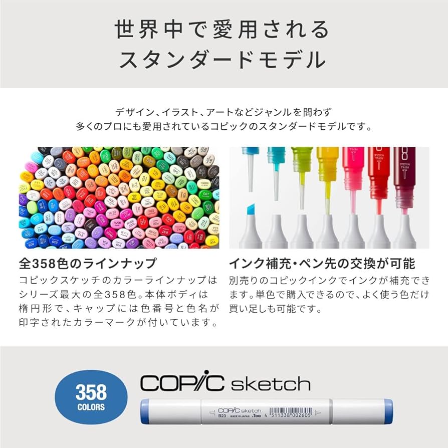 Amazon.com: COPIC Too Copic Sketch Basic 24 Color Set Multicolor