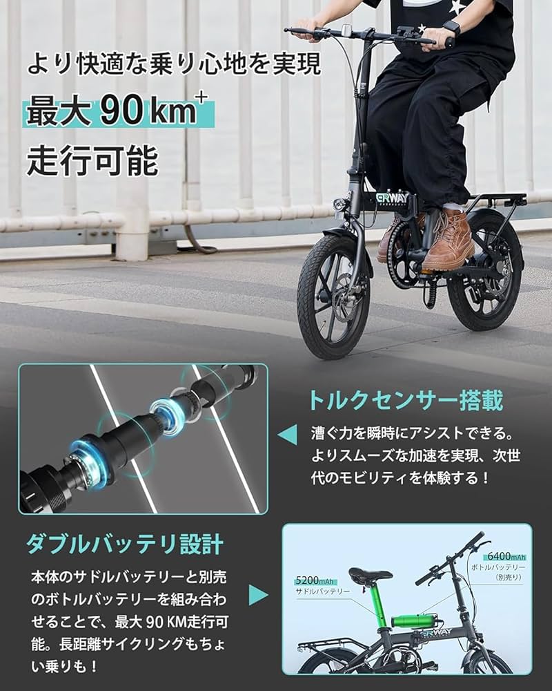 Erway 01 折りたたみ自転車 中古 サドル・箱付き Erway 01 折りたたみ