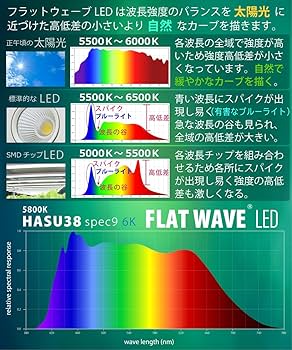 Amazon.co.jp: HaruDesign 植物育成ライト HASU38 spec9 6K 白色系