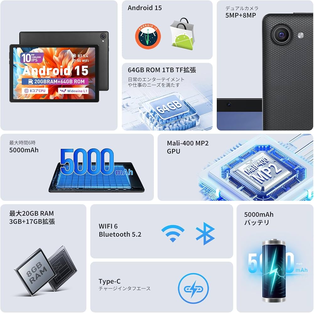 Amazon.co.jp: [Laowei] タプレッ卜 10インチ【2025最新登場Android 15