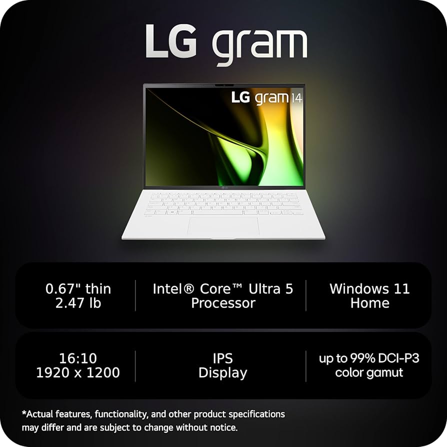 Amazon.com: LG gram 14-Inch Lightweight Laptop Intel Evo Edition