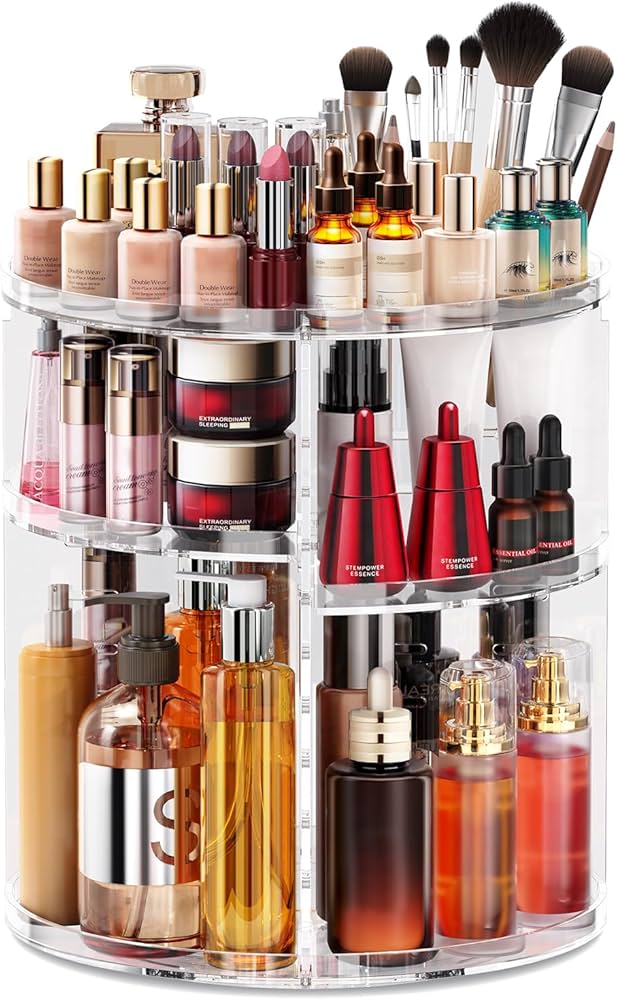 Auxmir 360° Rotating Makeup Organizer, 9 Levels Adjustable
