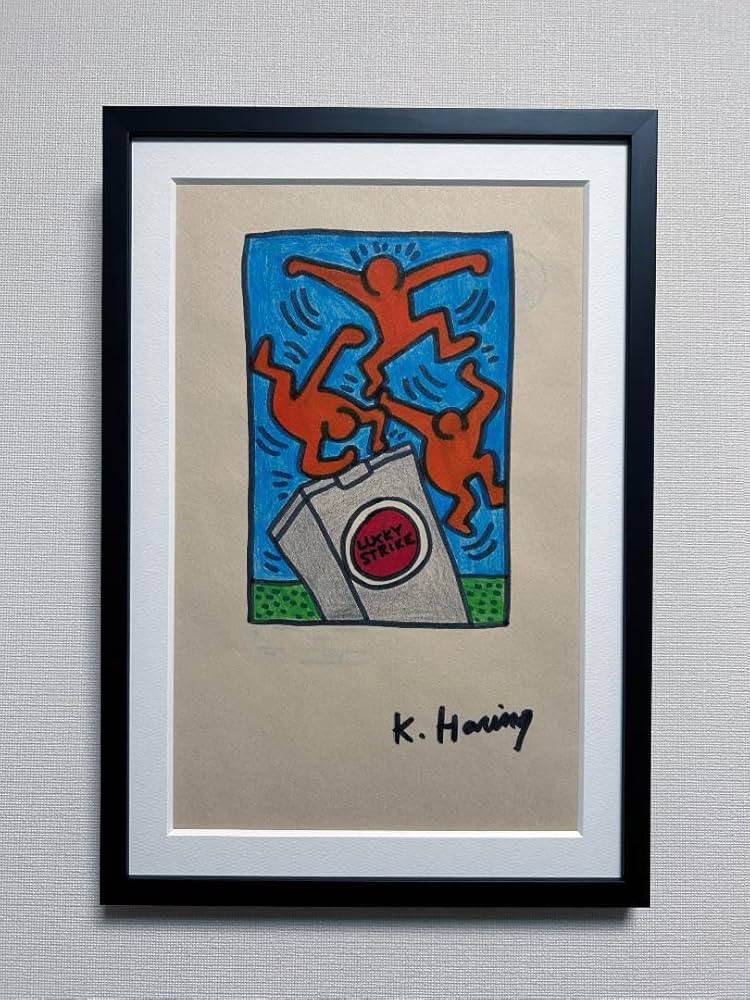 Amazon.co.jp: キースヘリング直筆手書き財団認証印鑑定書 LUCKY