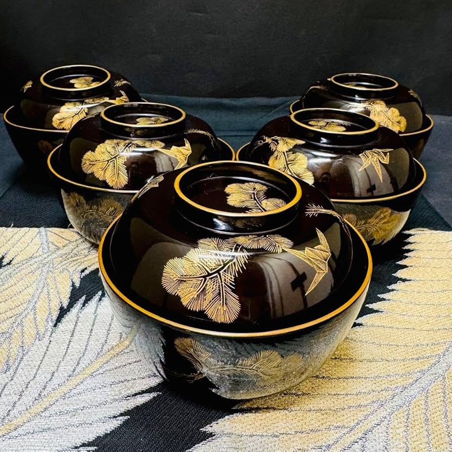 輪島 本漆塗り金蒔絵 御吸い物椀 天然木 輪島 本漆塗り金