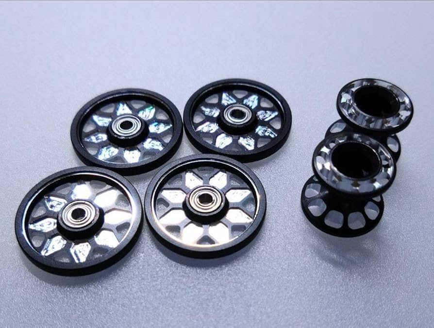 Amazon | ミニ四駆 cnc 軽量加工 アルミローラー ブラックアルマイト