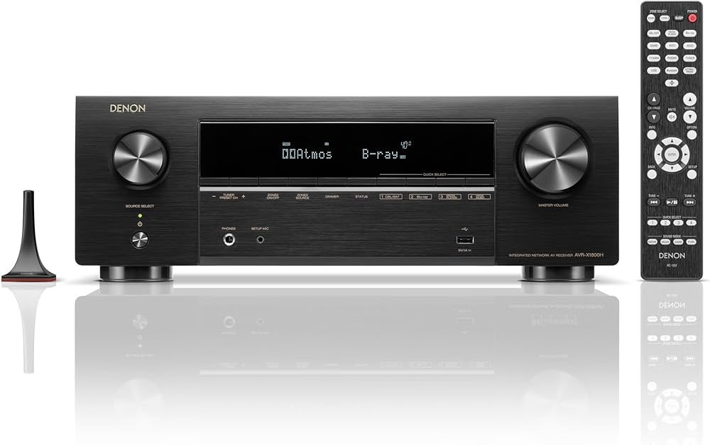 Denon AVR-X1800H Receptor estéreo AV de 7.2 canais – 80 W/canal