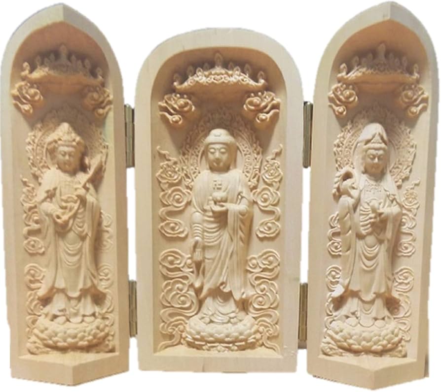 仏教美術 仏像 西方三聖仏像 家内 供養 銅 工芸品 置物 仏教美術 仏像