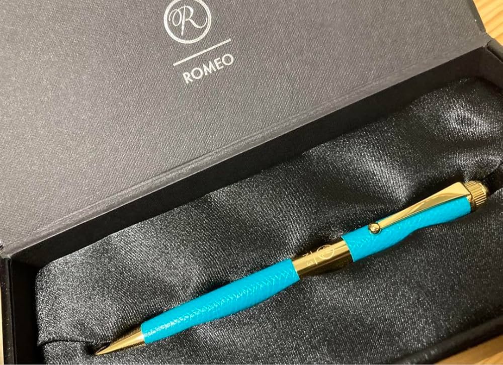Amazon | ロメオNo.3 ESレザー カワセミ ボールペン ターコイズブルー