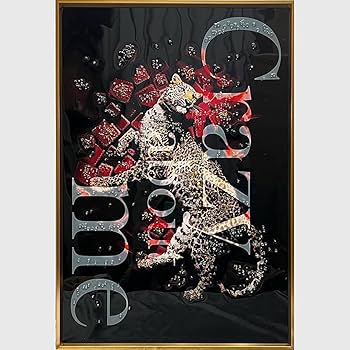 Amazon.co.jp: クリスタルアート おしゃれ 41x61cm ヒョウ 豹 動物