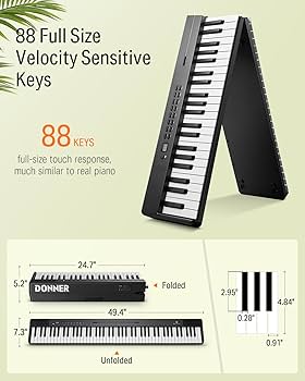 Amazon | Donner 電子ピアノ 88鍵盤 キーボード 折り畳み式 ワイヤレス