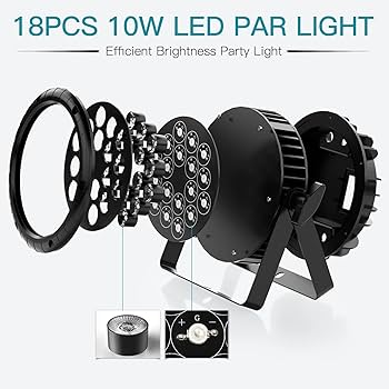 Amazon.co.jp: LEDパーライト、18x10W RGBW IP65防水舞台照明、DMX512