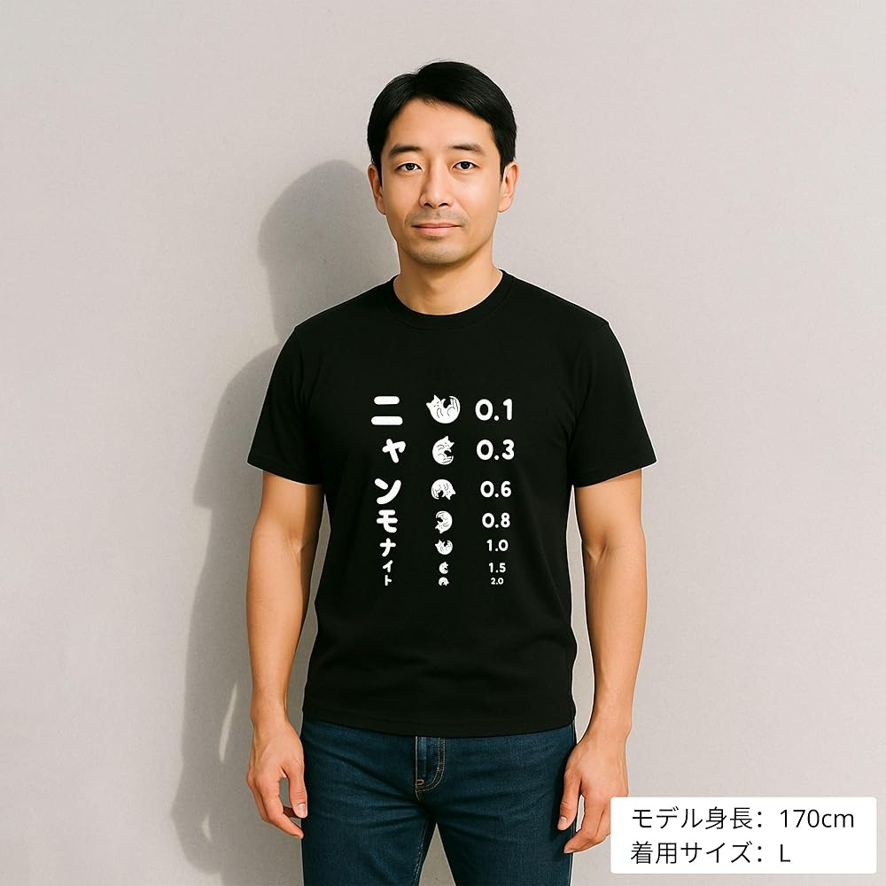 Amazon | [Taka Shirt] ニャンモナイト 猫Tシャツ かわいい猫 Tシャツ