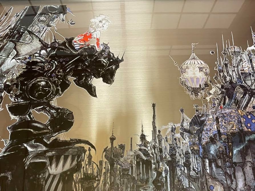 天野喜孝 FF6 街 L BLACK 版画 絵画 天野喜孝 FF6 街 L BLACK 版画 絵画