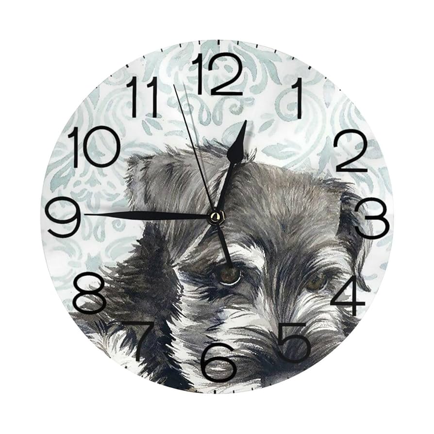 象牙調犬彫刻壁掛けテリア？シュナウザー？