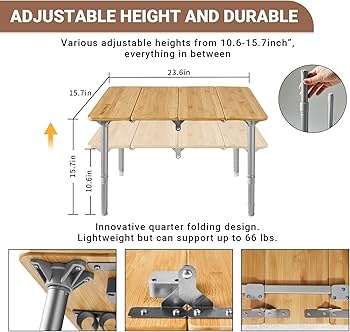 Amazon.com: KingCamp Bamboo Folding Table Camping Table with