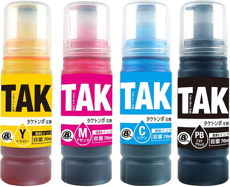 Amazon.co.jp: TAK-L(PB/C/M/Y) -4色セット 全色増量【タケトンボ