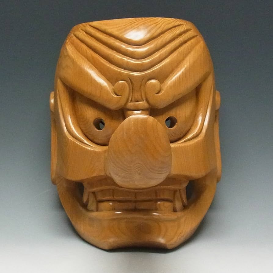Amazon.co.jp: 木彫り 大天狗面 壁掛け用 お面 日本仏師作品 : ホーム