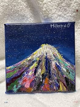 絵画】風景画 原画「富士山の見える風景」 No.356 原画 絵画 富士山 紫