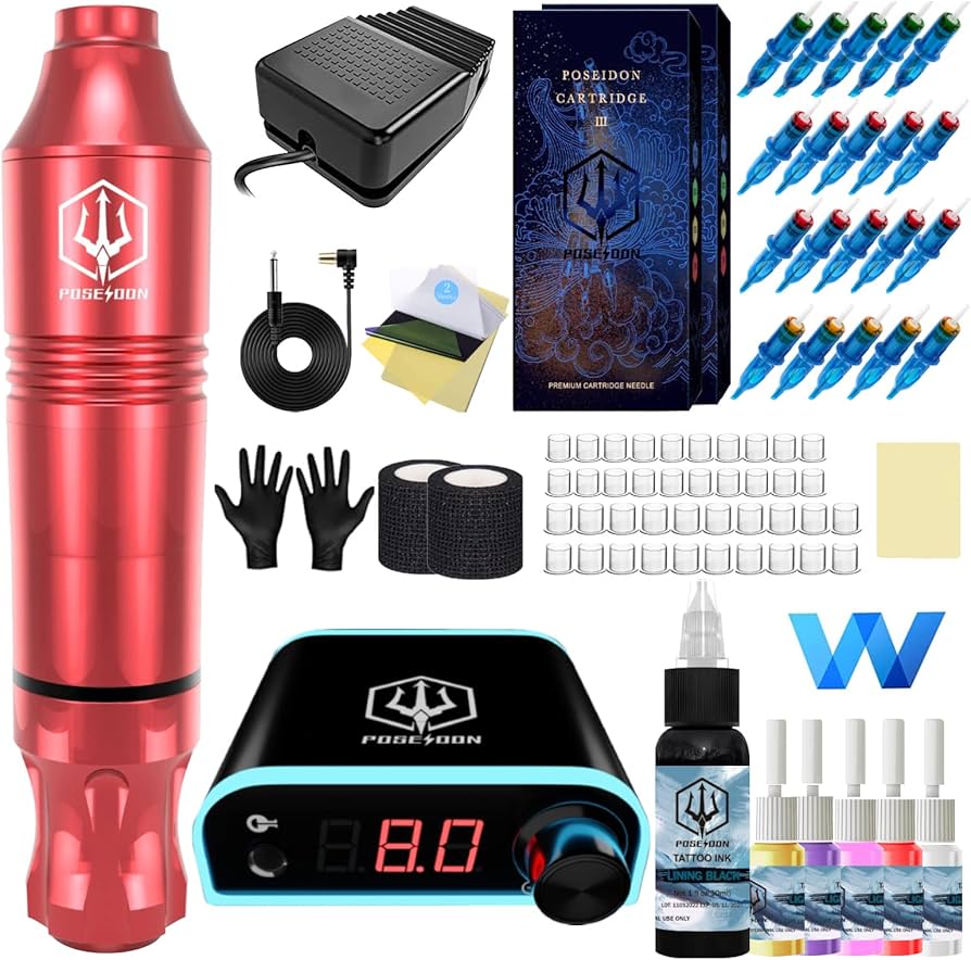 Amazon | POSEIDON ロータリータトゥーペンキット 初心者用 タトゥー