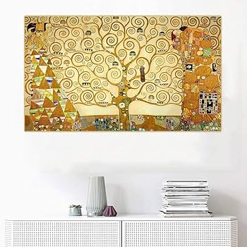 ☆B級品☆手書き油絵 クリムト 生命の木 特大 インテリア 絵画 ☆B