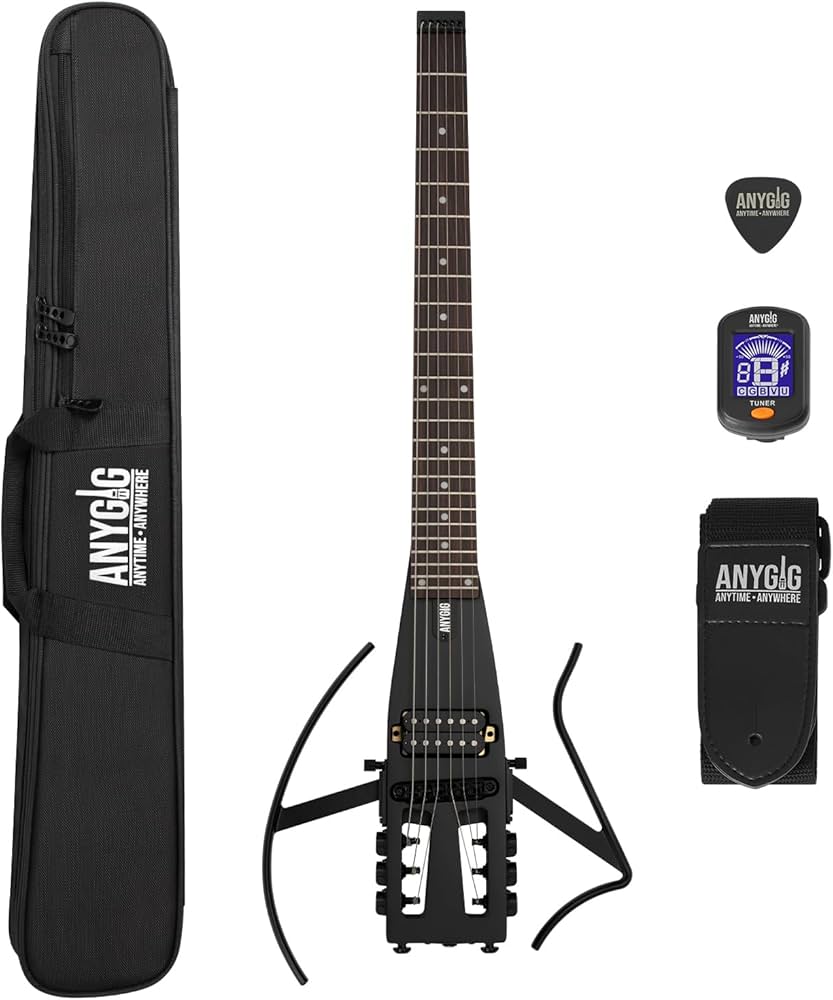 Amazon | Anygig トラベルエレキギター ヘッドレス - ポータブル 超