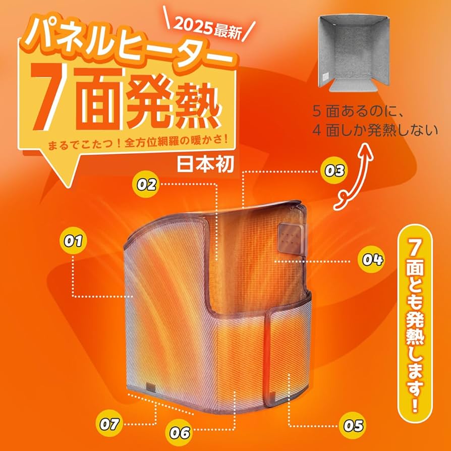 Amazon | TOKAIZ パネルヒーター 足元 デスク 7面発熱パネル