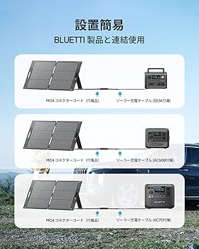 Amazon | BLUETTI 100W ソーラーパネル IP67 防水防塵 ソーラー