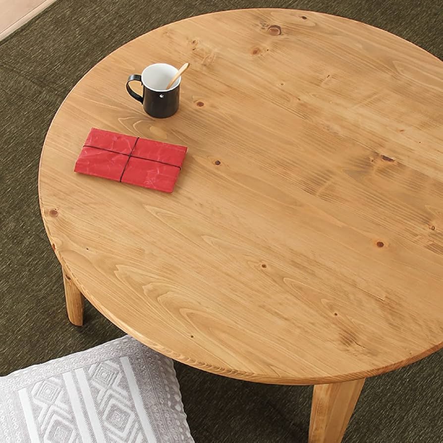 Amazon | 家具の里 ちゃぶ台 90cm丸 ひのき コルク ナチュラル 日本製
