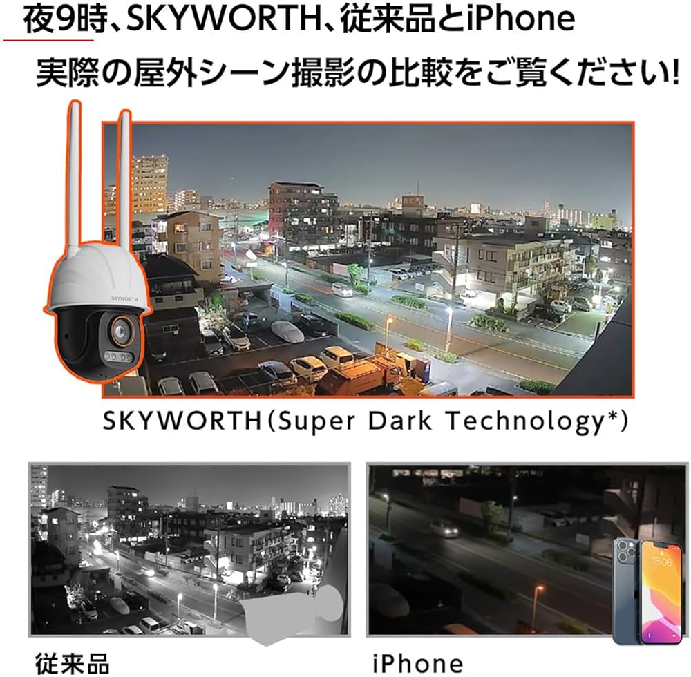新品 800万画素 夜間フルカラーGoogleTV対応Skyworth防犯カメラ Amazon