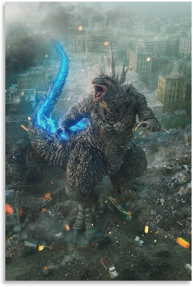 Amazon.co.jp: ゴジラ-1.0映画ポスター壁飾り キャンバス 芸術