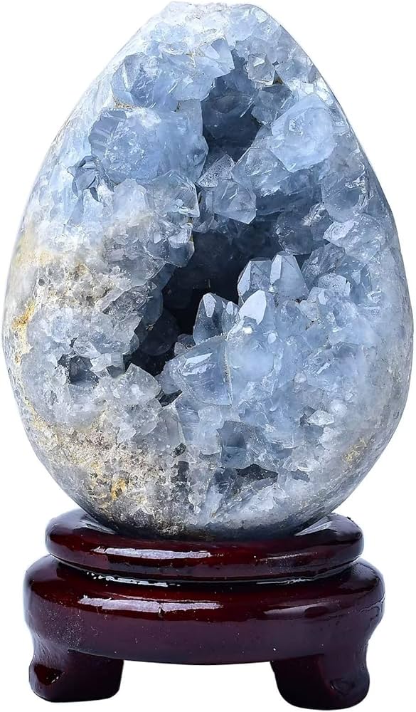 Amazon.co.jp: FZBHRO 天然ブルー セレスタイト ジオード エッグ