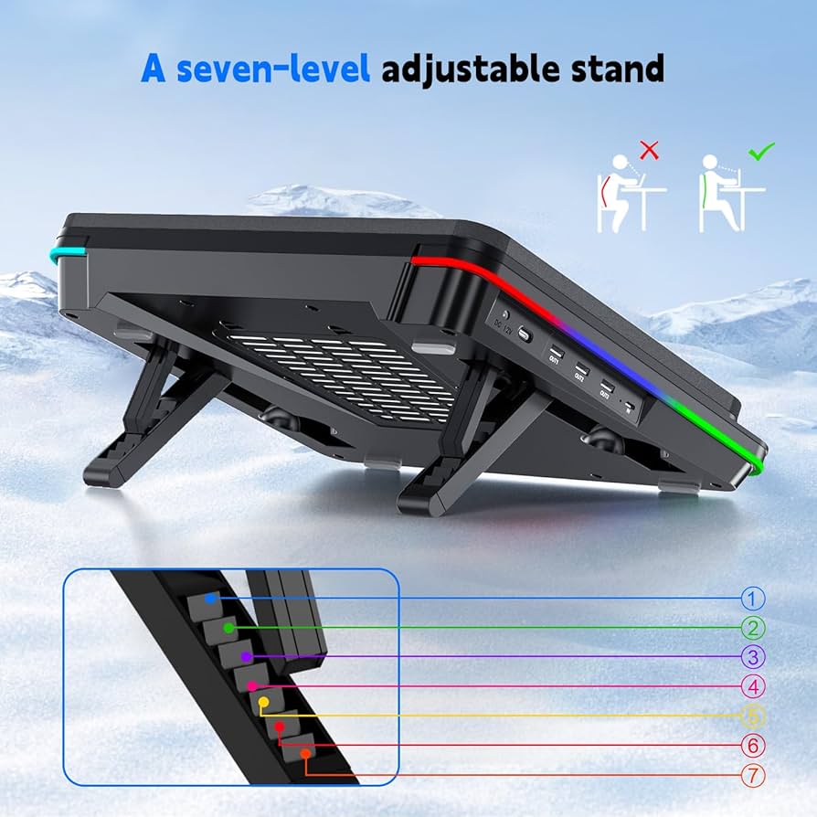 Amazon.com: IETS GT600 RGB Laptop Cooling Pad Equipped with