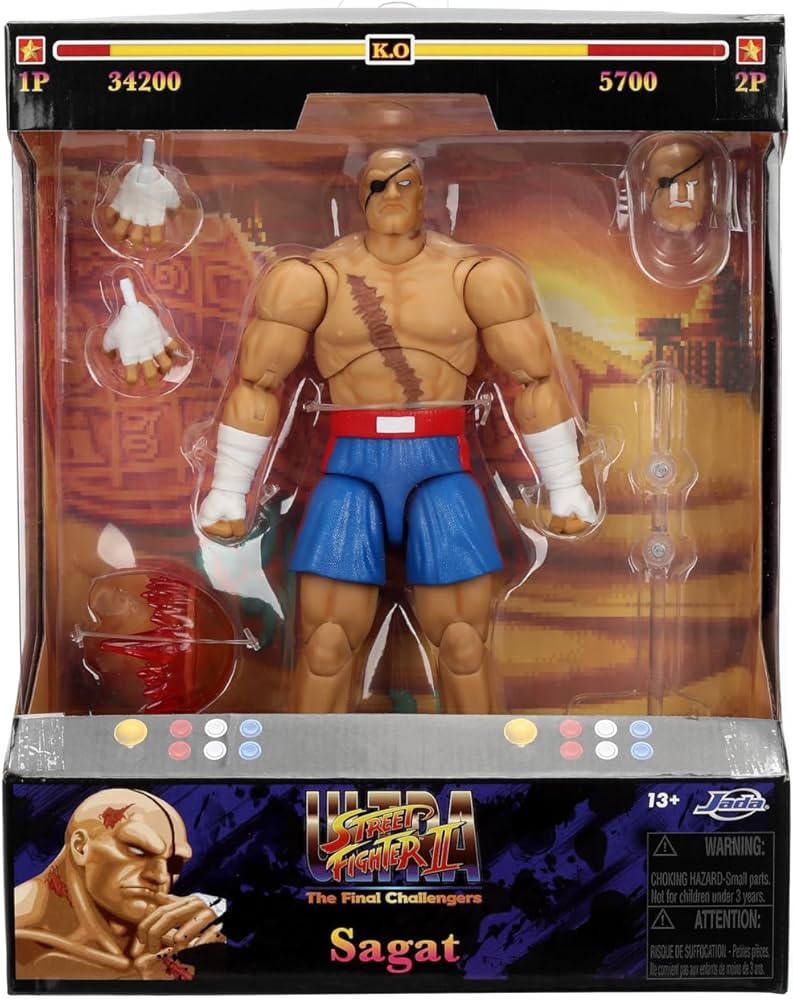 Amazon | Jada Street Fighter II Sagat Deluxe 1:12スケール