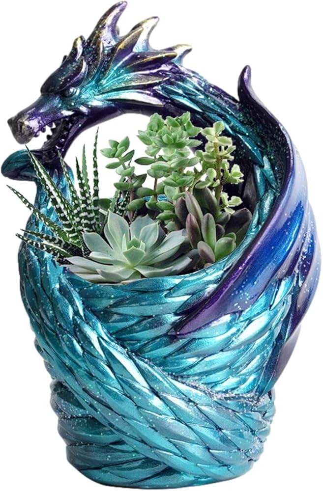 青いドラゴンの花瓶 古磁 青いドラゴン模様の白磁花瓶 古磁 青い