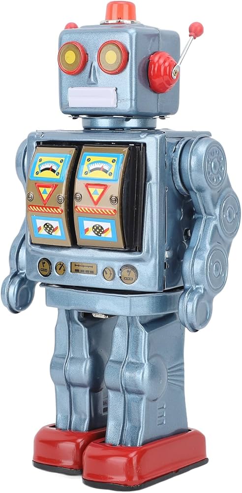 Amazon.co.jp: 金属製ブリキロボットおもちゃ 電動レトロロボット 回転